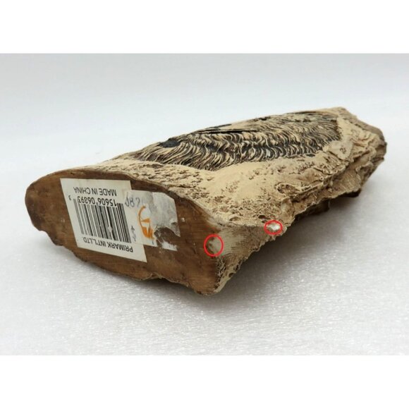 Wolf Engraved Resin Bark Sculpture Figurine For Home Décor - Picture 2 of 10